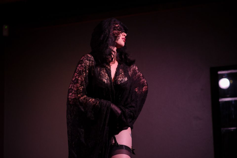 Pepper Grinde - photo from Sass and Tease at the Loft - April